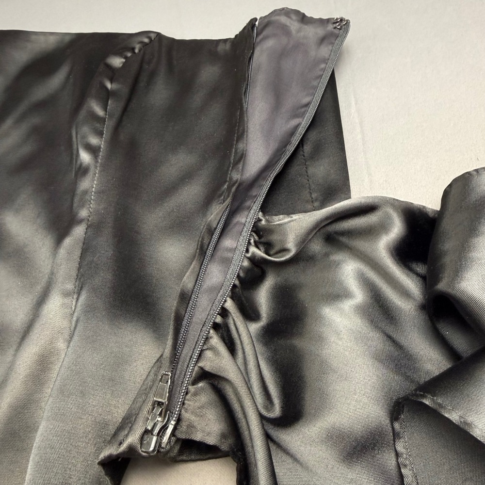White House Black Market Black Satin Strapless Corset Tie Top XS Romantic Formal - Picture 16 of 16
